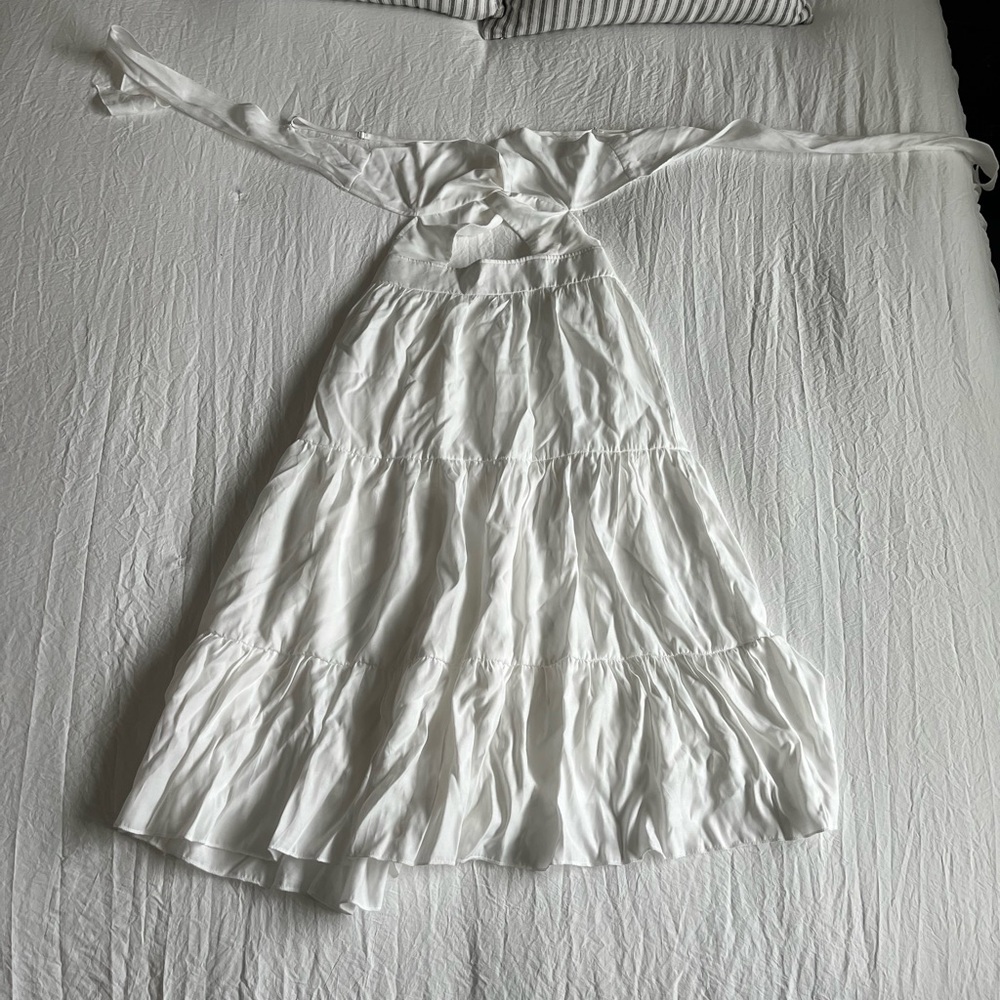 White Dress Backless with strap never worn